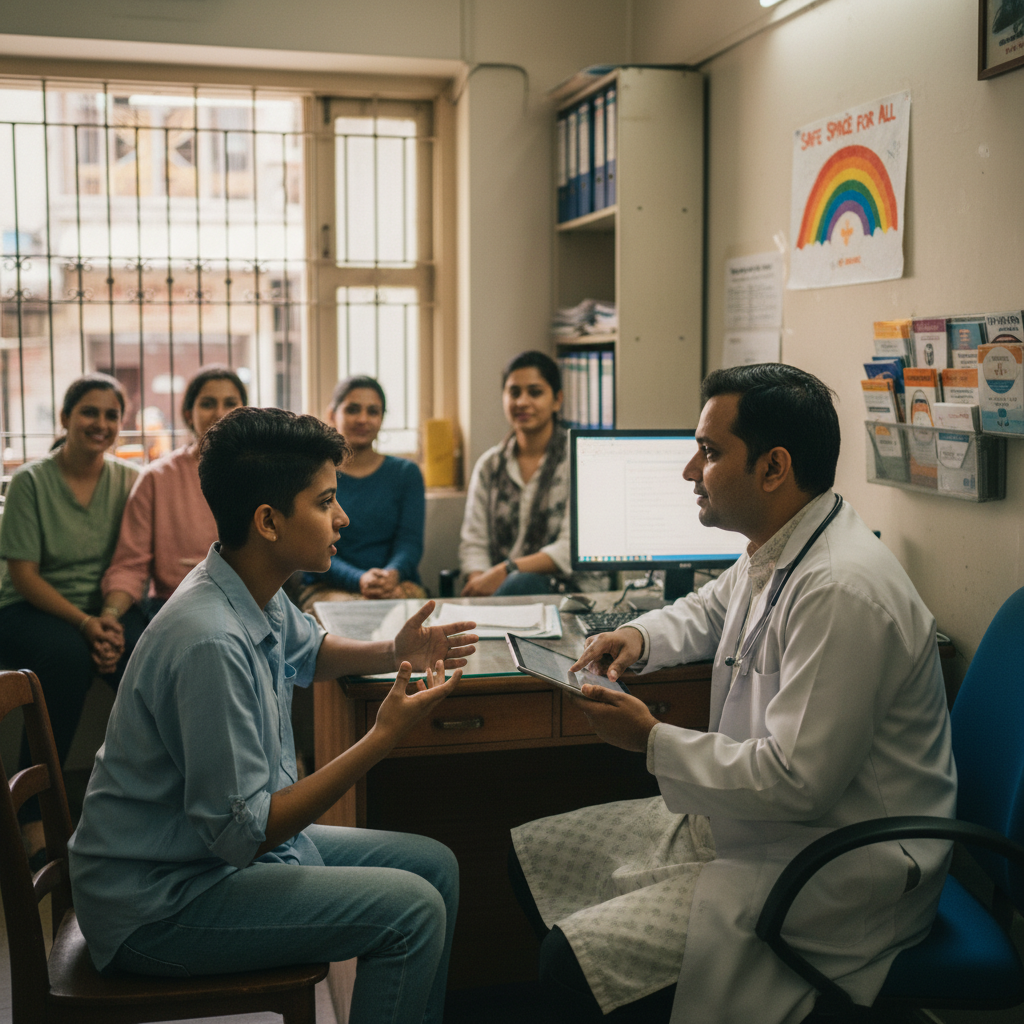 LGBTQ+ Healthcare in India illustration