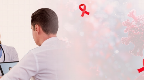 Confidential HIV consultation online illustration